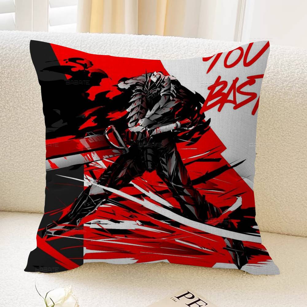 Berserk Guts Hot Anime Cushion Cover Inches Farmhouse Decor Home Throw Pillow Covers For Couch Decorations