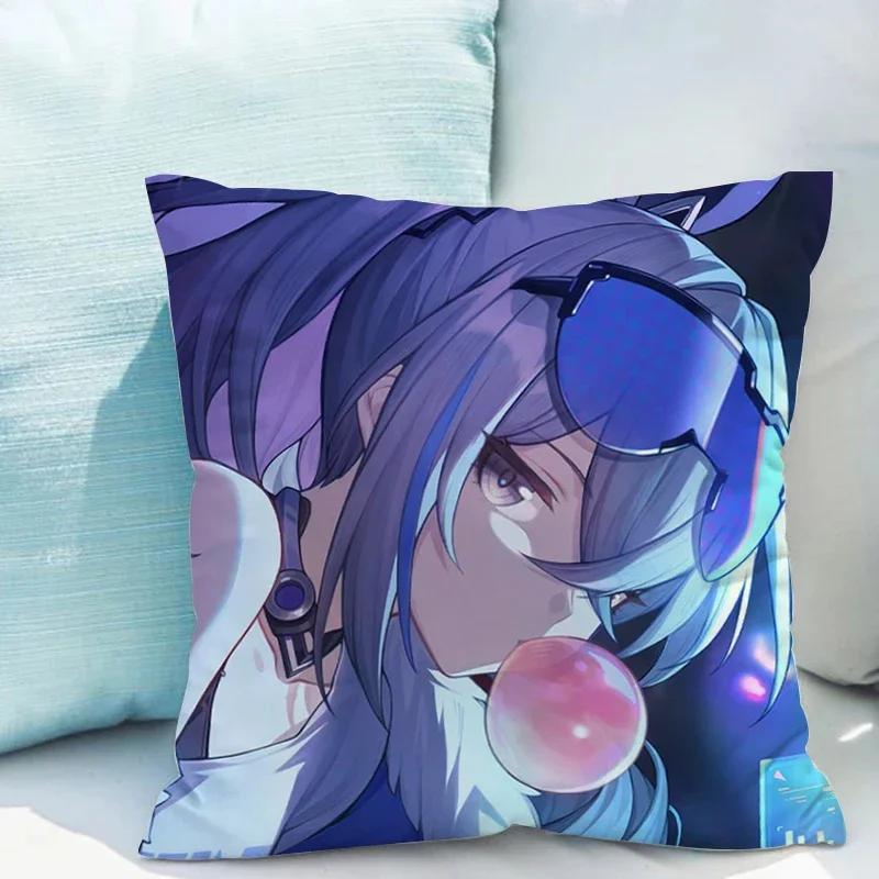 Honkai Star Rail X Cushions Covers Double-sided Printing Cushion Cover X Short Plush Decoration Living Room Car Sofa