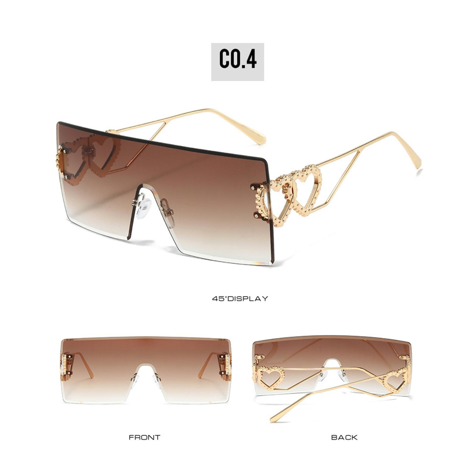 Conjoined Fashion Heart-Shaped Frameless Sunglasses With Trendy One Size