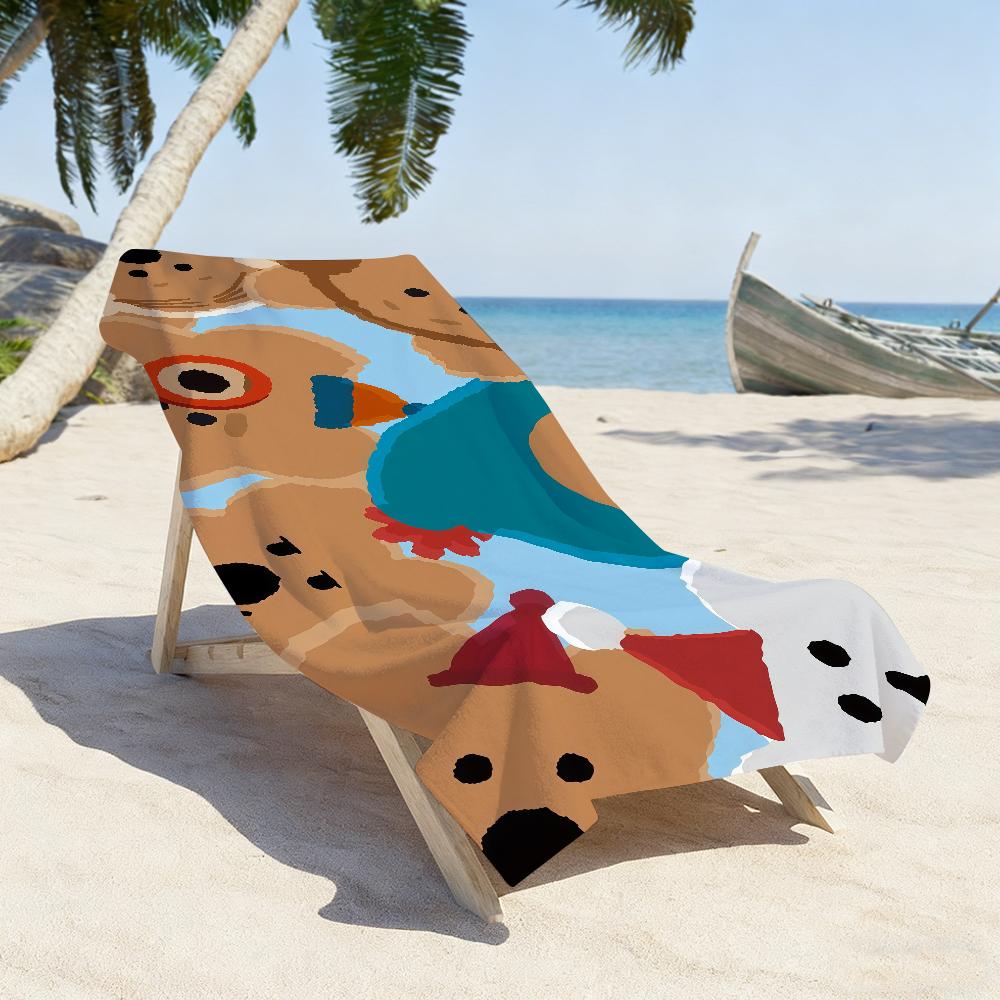 Cartoon Quokka Brand D-dinotaeng-S Towel Sports Quick Dry Travel Camping Gear Sandproof Soft Light Large Beach Towel