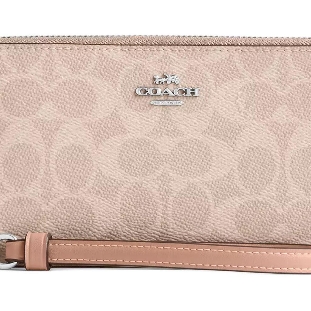 New COACH Coated Canvas Wallet Small Size Women's Sand CW778-SVPWH
