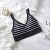 Camisole Bra One-Piece Padded Anti-Slip Versatile Student Solid Color Stripe Small Sling Camisole Underwear