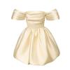 Elegant One-Shoulder Princess Dress - Solid Color, Celebrity Style with Sexy Tube Top and Princess Sleeves