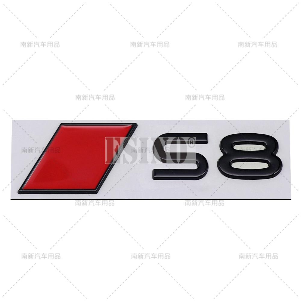 New 3D S8 Q8 SQ8 Adhesive Metal Alloy Emblem Car Body Rear Trunk Badge Auto Accessory For Audi S8 Q8 SQ8