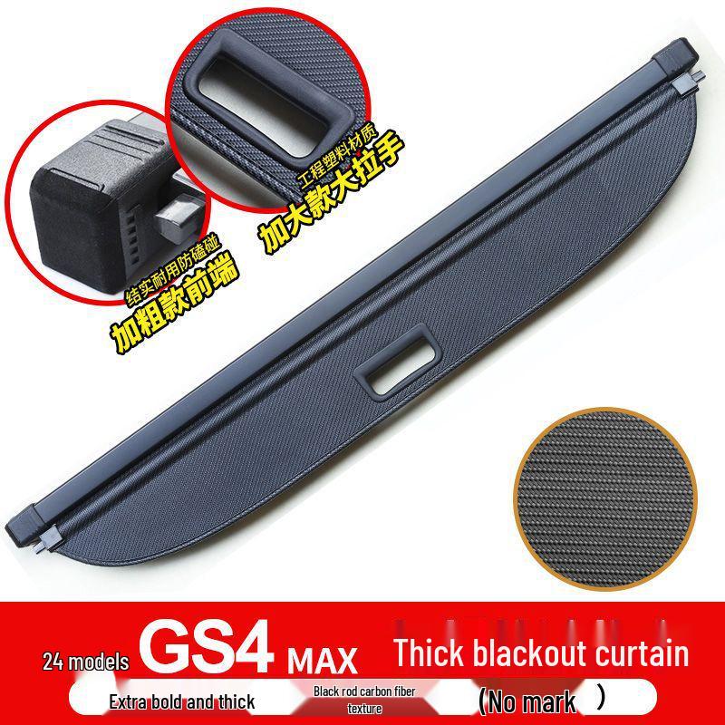 

Compatible Trunk Sunshade and Partition Storage for Trumpchi GS Models: GS4, GS5 Plus, GS4 MAX, GS3, and GS8. 14-19 GS4 with badge
