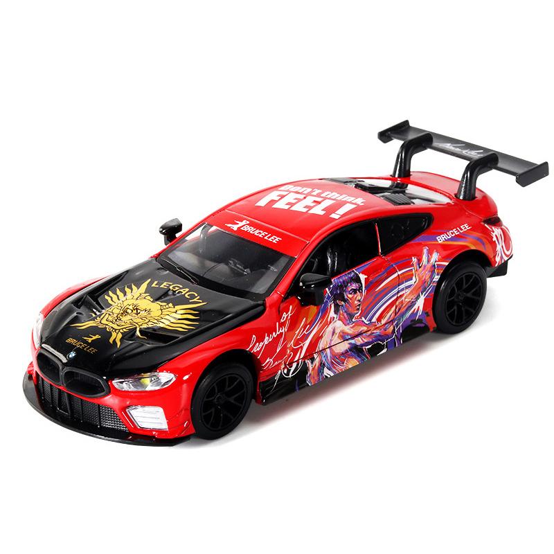 1/32 BMW M8 GTE Collaboration Version Alloy Sports Car Model Diecasts Metal Racing Car Vehicles Model Sound Light Kids Toys Gift