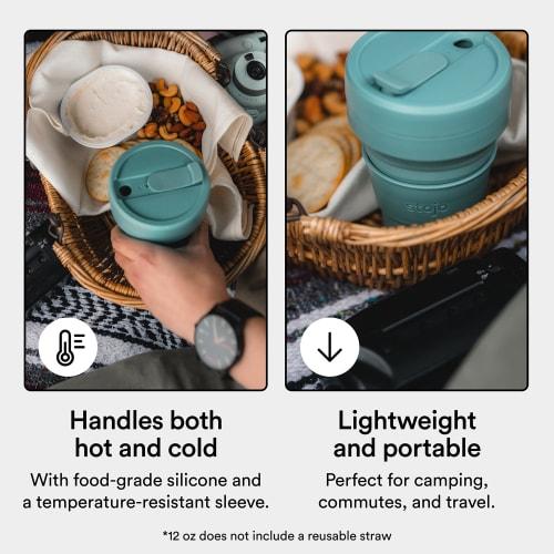 Stojo Pocket Cup 12oz/355ml Foldable My Cup/My Tumbler (EUCALYPTUS)