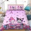 Kawaii K-Kuromi Duvet Cover Set Home Style Bedding Soft Laundry Cotton Bed 3 Piece Set Student Dormitory Gift