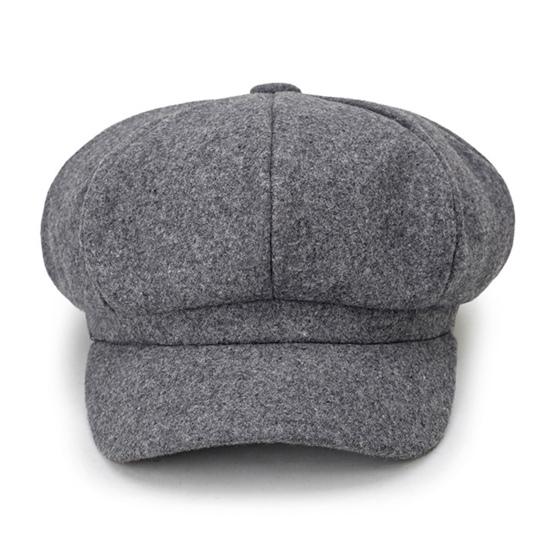 Wide Brim Sunscreen Beret Hat Skin-Touch Retro Octagonal Painter Woolen Hat for Fall Winter