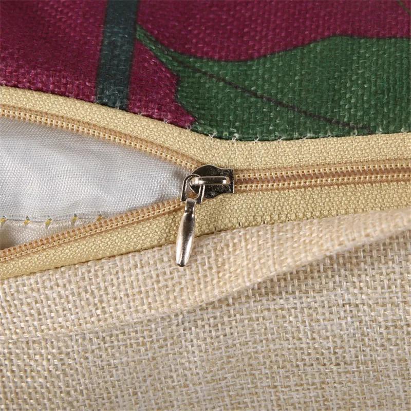 45x45cm Vintage Retro Flower Geometry Printed Home Sofa Chair Cushion Cover Cotton Linen Decorative Pillow Case