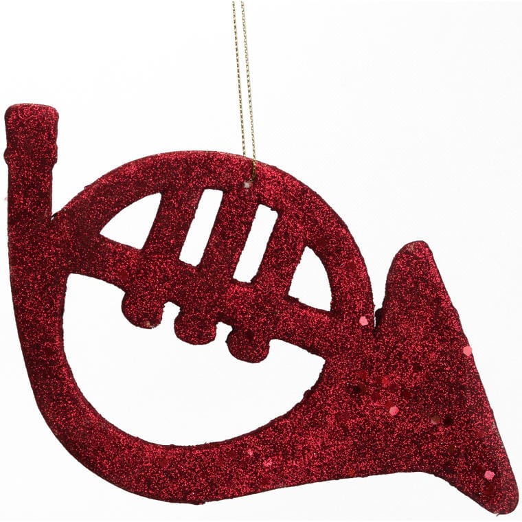 Set of 65 red glitter pendants