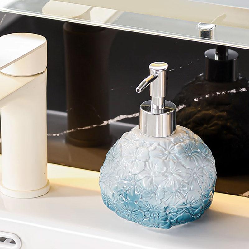 400ml Soap Dispenser Ceramic Lotion Bottle Household Toilet Washstand Shampoo Shower Gel Press Type Split Bottle Cup Dispenser