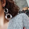Punk Gold Colour Big Geometric 3 Circle Metal Long Dangle Earrings For Women Bohemian Party Exaggerated Fashion Jewelry