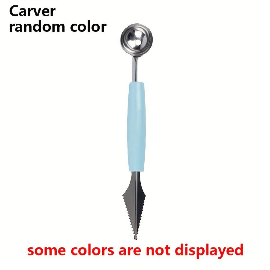 

Stainless Steel Fruit Carving and Scooping Tool Reusable Dual-Purpose Fruit Spoon Ice Cream Watermelon Melon Ball Spoon JXB
