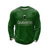 Men Crewneck Long Sleeve Text Front Pullover Casual Knit Top Lightweight Holiday Themed Sweatshirt
