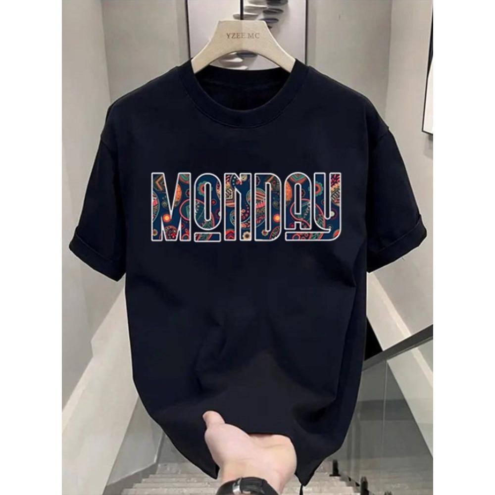 

2026 Cotton Fashion American Style Tshirt Simple Letter Patterned Trendy Print Summer Casual Short Oversized T Shirt S