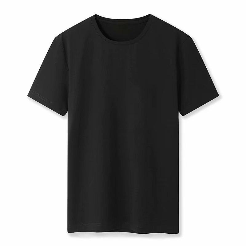 Plus Size Euro Cotton Blend Loose Fit Short Sleeve T-shirt (180g) - Round/V-Neck 0XL