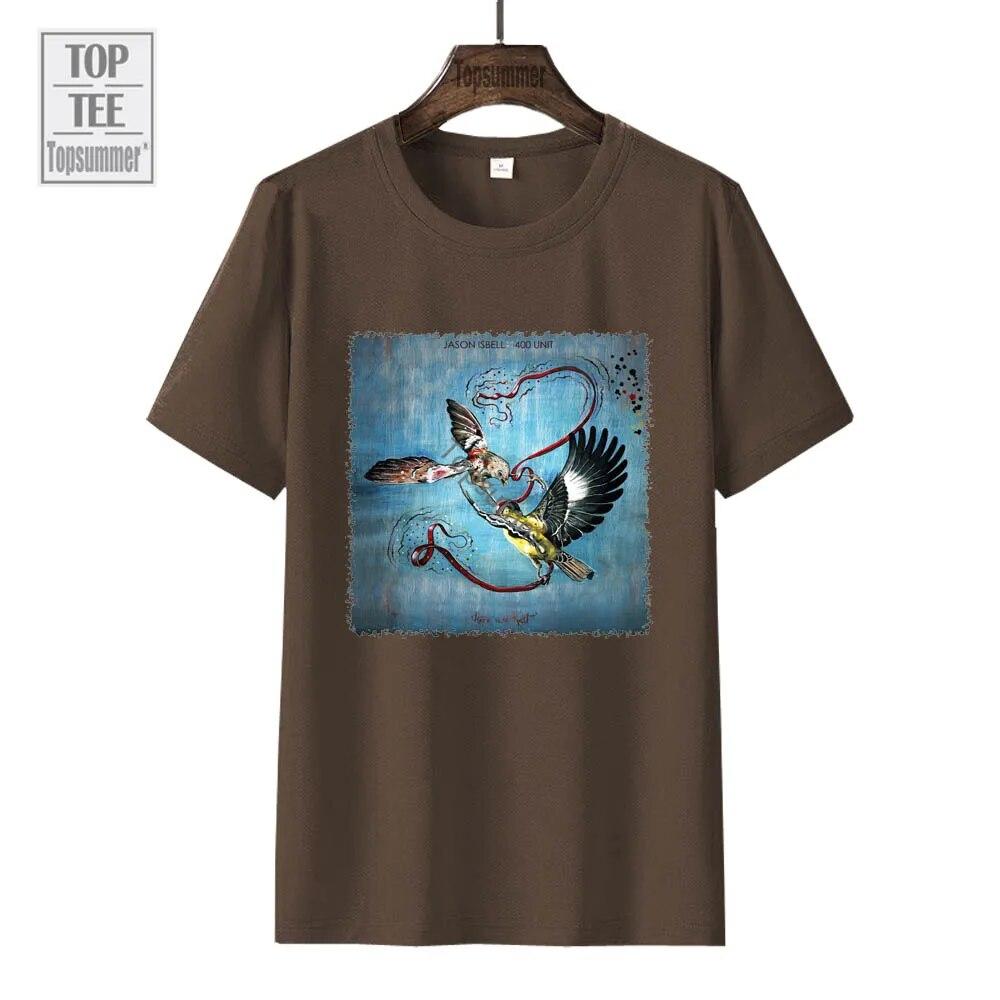 Camiseta do álbum Here We Rest Jason Isbell e a turnê de 400 unidades Camiseta da moda adolescente Harajuku Camiseta de algodão Roupas pretas