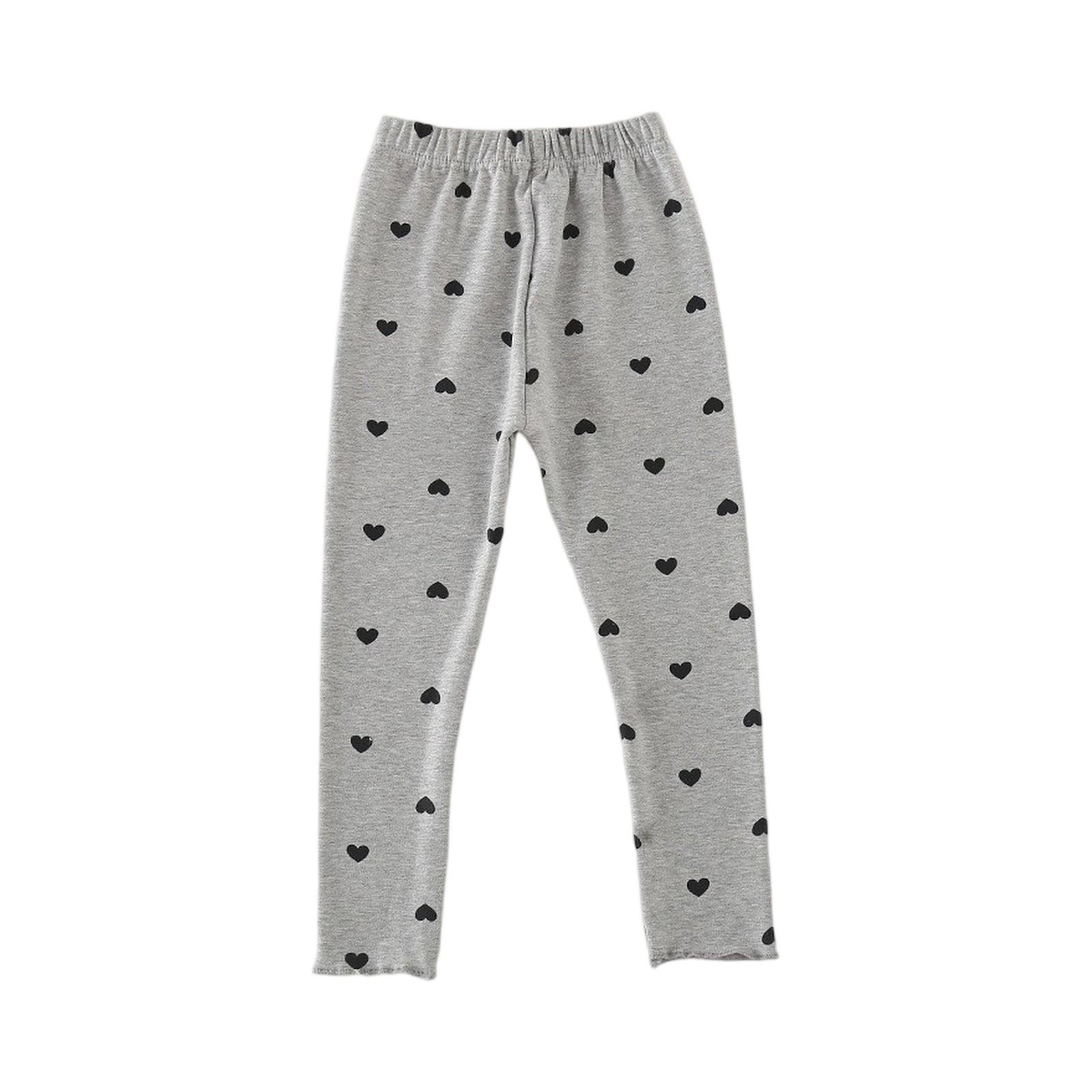 

Летние леггинсы для девочек с принтом сердечек - Хлопковые эластичные брюки с принтом по всей поверхности 120