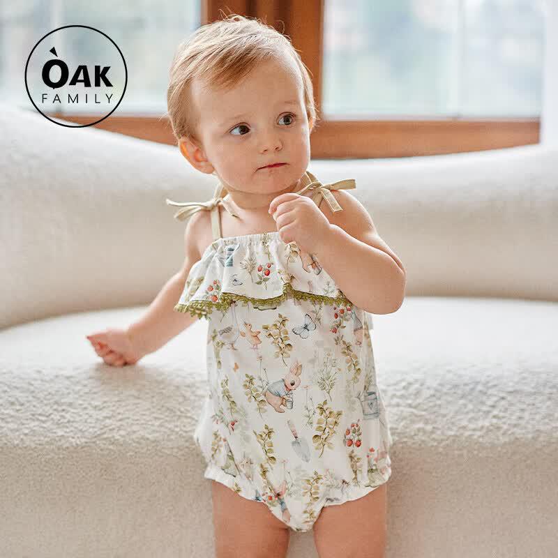 OAK FAMILY Baby Lace Suspender Romper 66