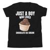 Nur ein Junge, der Schokoladeneis liebt Süßer Liebhaber Jugend T-Shirt