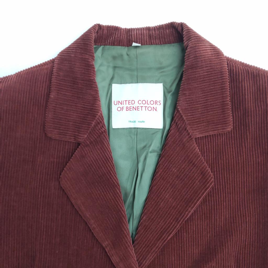 UNITED COLORS OF BENETTON Corduroy Tailored Jacket [46/Women XL/Brown](USED)