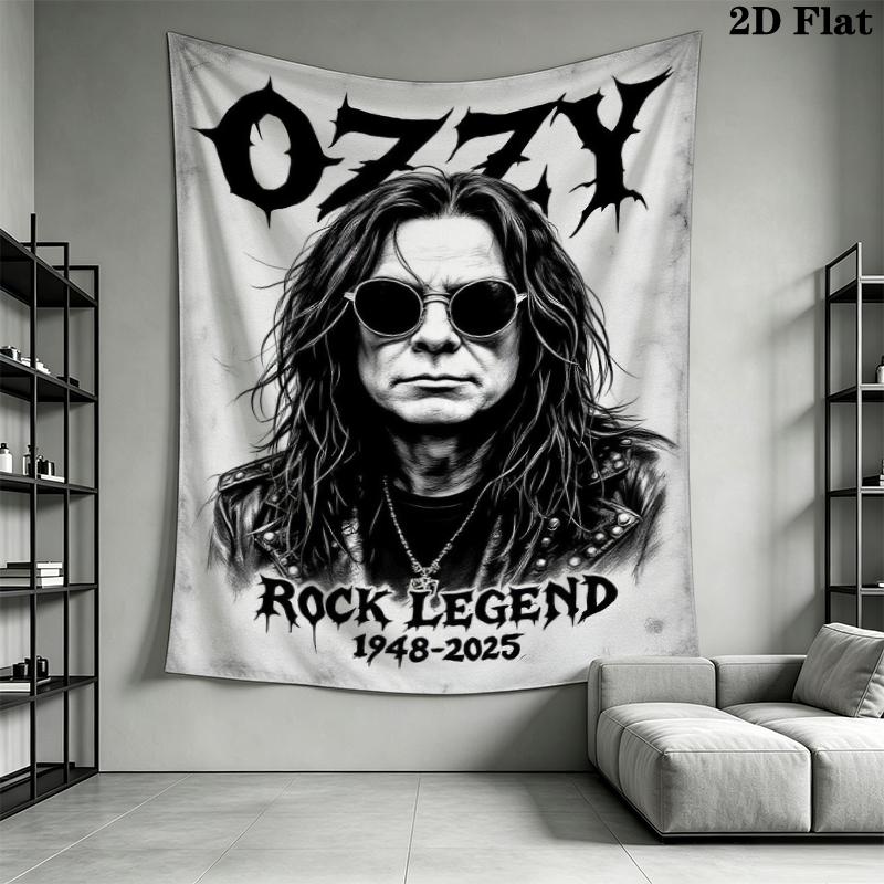 Ozzy Osbourne Wall Tapestry Aesthetic Wall Hanging Printed Fabric Blanket Decorative Tapestries for Bedroom Living Room Home Decor