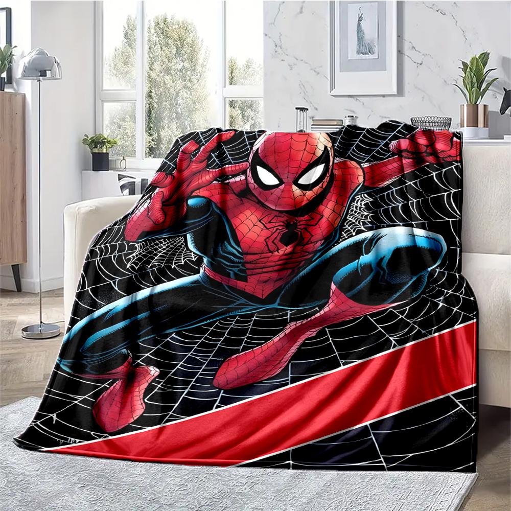 Spider Man Theme Printed Blanket - Perfect for Couch, Bed, Travel & Outdoor Use | Machine Washable, Cozy & Durable.