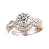 Trendy zircon ring for women, silver-plated, two-piece set, wedding ring