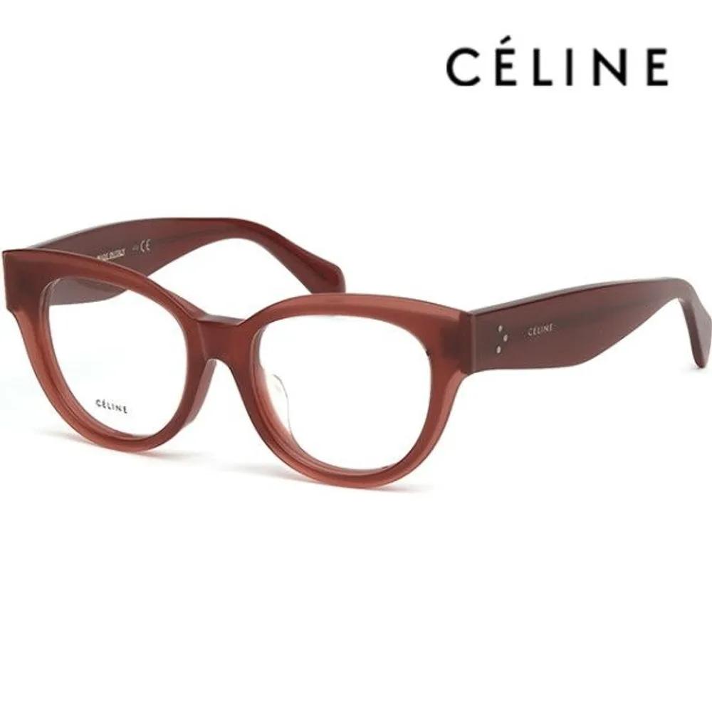 

[Celine] Eyeglass Frame CL50015F 066 Red Cat-Eye Round Fashion Horn-rimmed Daily