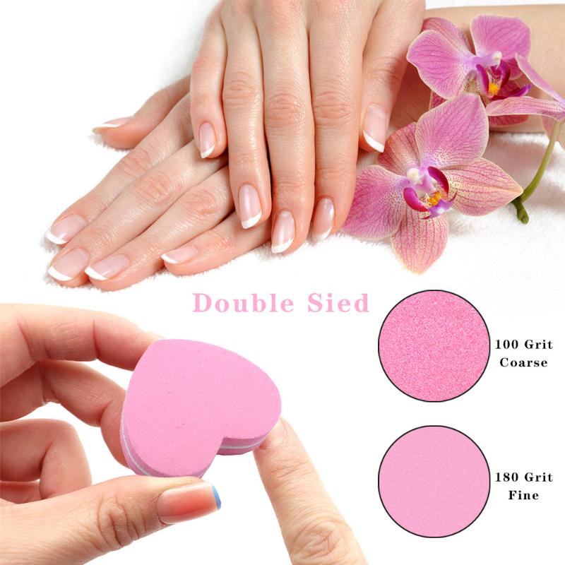 50 Pcs Professional Mini Sponge Nails Art Buffer File Sandpaper Manicure Tips Care File Sanding Polishing Accessories Tools