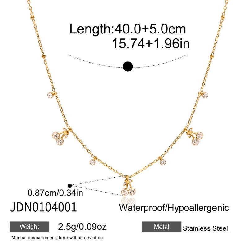 Titanium Steel Necklace Accessory - Women's Summer High-end Luxury Niche Stainless Steel Jewelry - Cherry Style Collar Chain