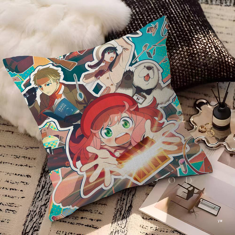 Popular Comedy Anime S-Spy X F-Family 45*45cm Cushion Cover Pillow Cover Decor Pillowcase Home Pillowcase For Couch Pillow