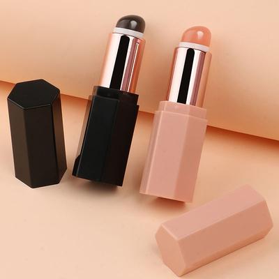 Pinceau anti-cernes coudé en silicone à tête ronde comme le bout des doigts Q Pinceau à lèvres portable en silicone souple Pinceau à rouge à lèvres