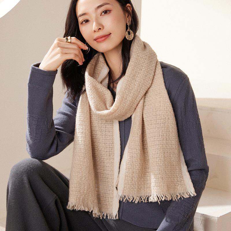 100% Pure Cashmere Women s Korean Style Scarf - Versatile Winter Warmth with Tassel Fringe