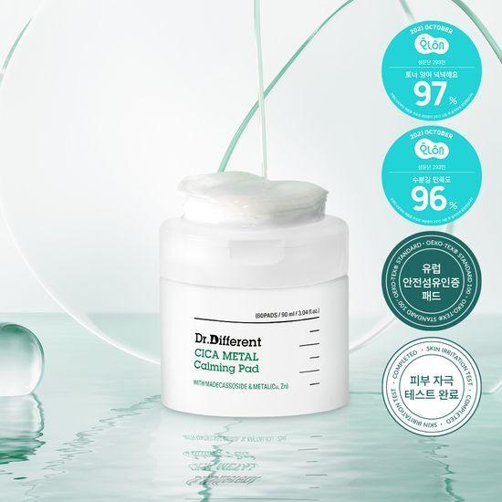 Quick-Soothing DR.DIFFERENT Cica Metal Calming Pads 90ml (60 sheets)