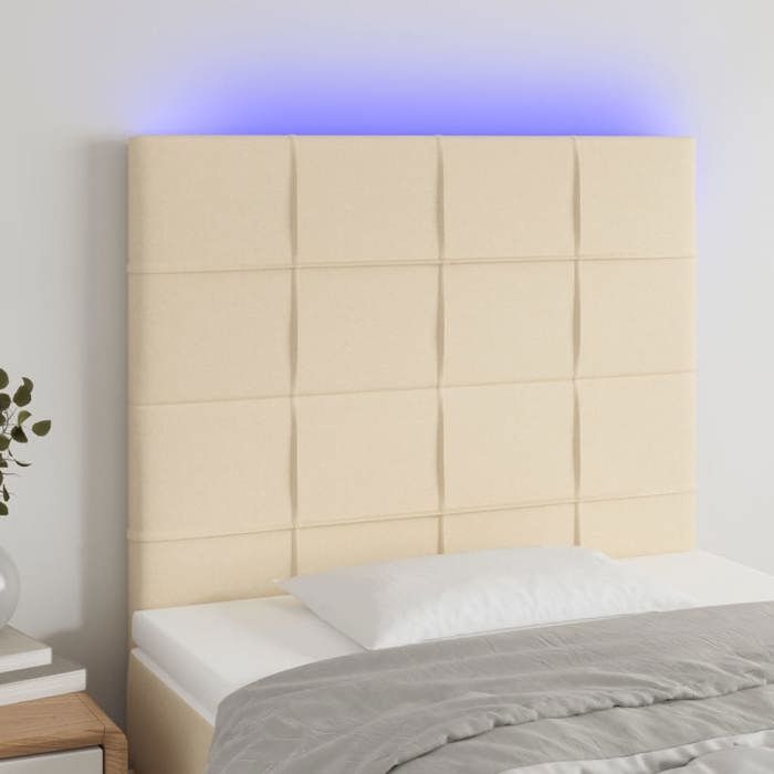 VidaXL Tête de Lit à LED Meuble de Chambre à Coucher Accessoire de Lit Simple Tête de Cadre de Lit Intérieur Crème 3122419
