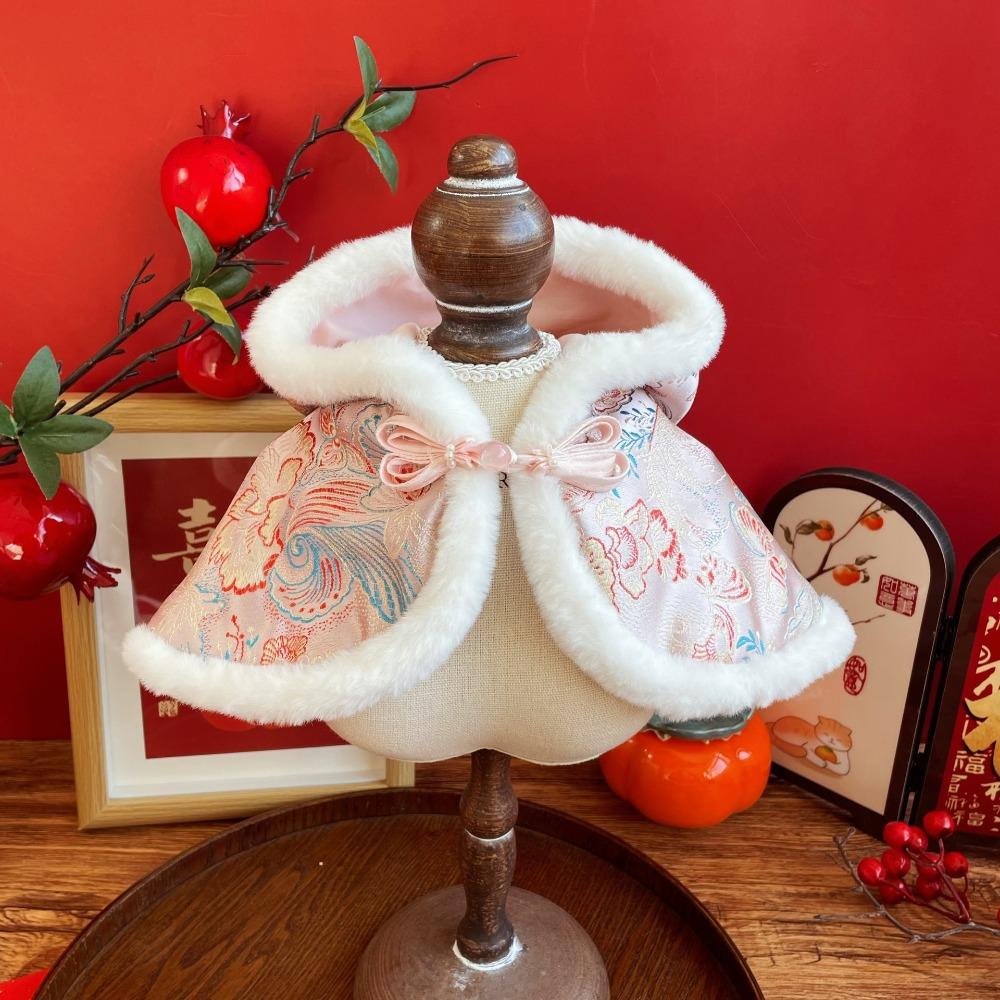 New With Tassel Cat Cloak Costume Festive Design Red Color Pet Cape Elegant Chinese-Style Pet Neckwear New Year