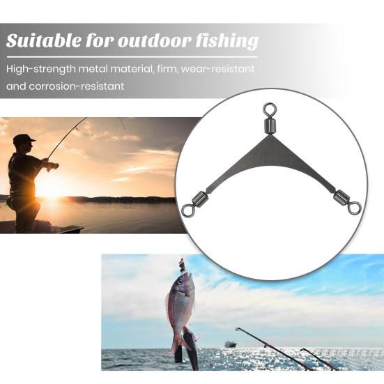 10Pcs 3-Way Swivels Fishing Tackle T-Turn Saltwater Freshwater Fishing Rolling Barrel Swivels Cross Line Connectors