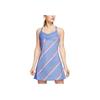 Nike Logo Print Sleeveless Color Block Fitted Midi Dress Women Dresses Blue CI9227-478