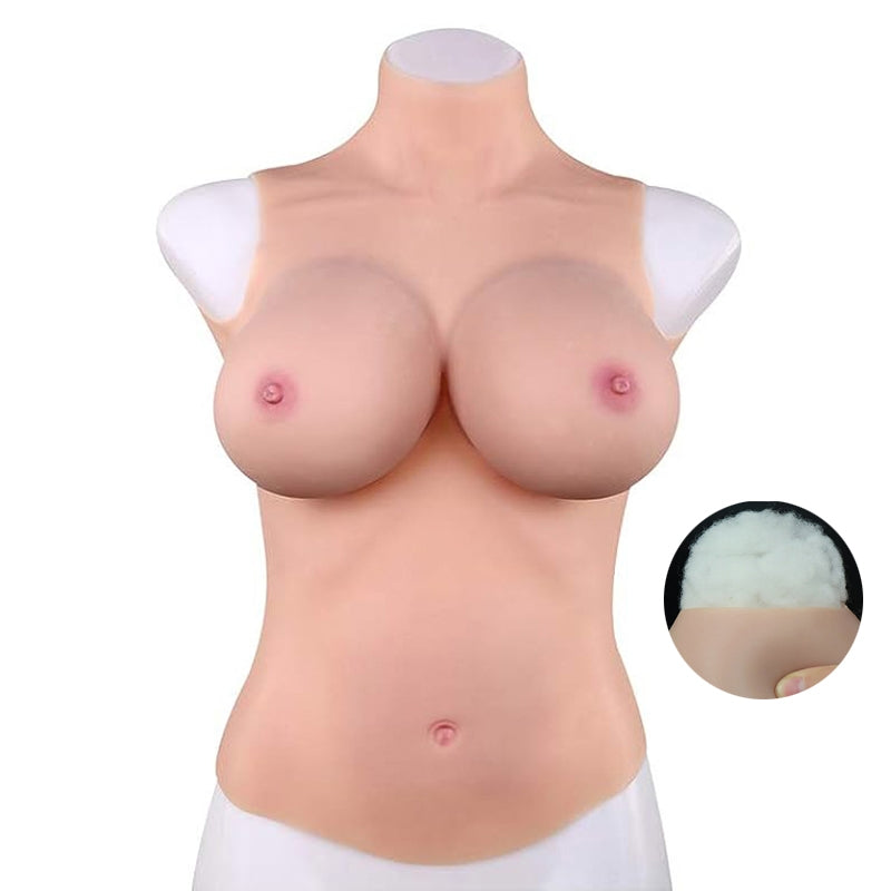 Full Bust Realistic Breasts Cotton - High Neck - G Cup - CrossGearX - Prosthetics