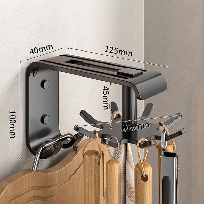 

Кухонный вращающийся крючок настенная полка для хранения кастрюля лопата ложка не пробивая полка многофункциональные кухонные крючки гаджеты