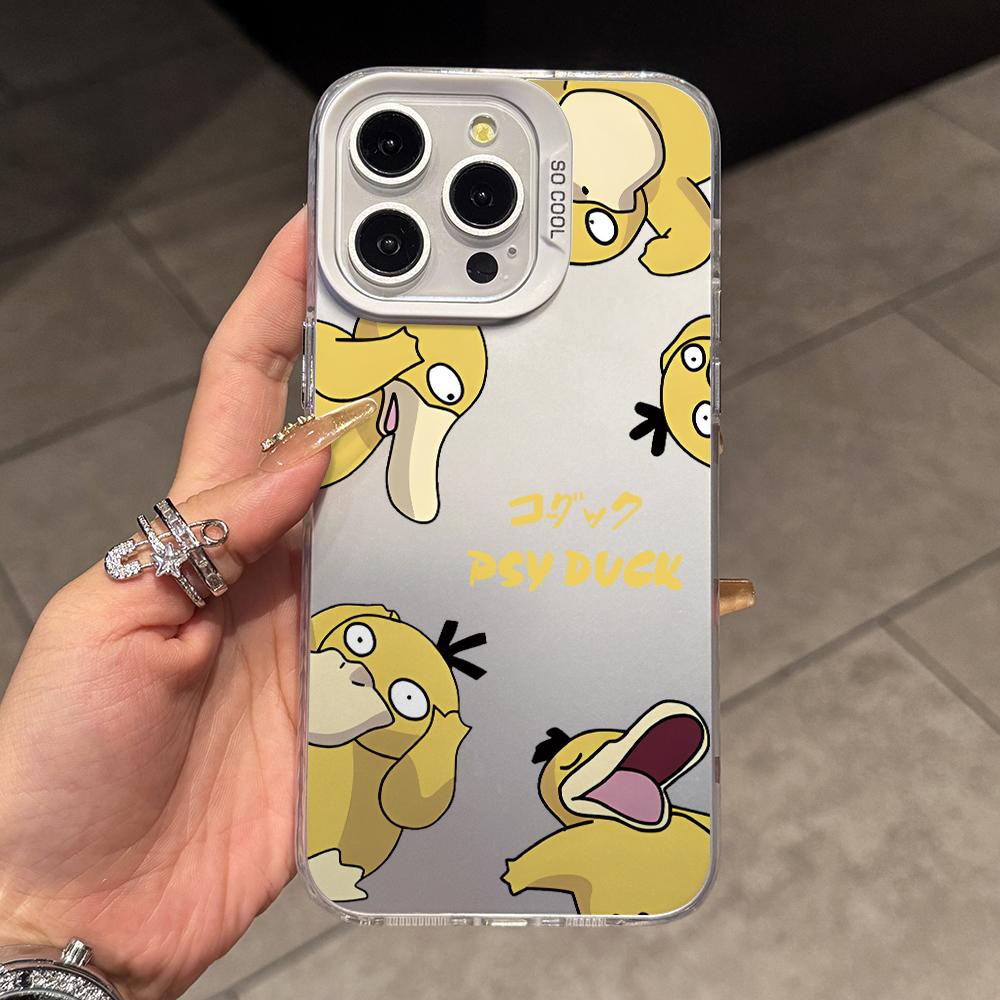 

Cute Psyducks Phone Case for iPhone 17 Air 16 16e 15 14 Plus 13 12 11 Pro Max X Xs XR 8 Colorful Silver Hard Cover iPhone 8