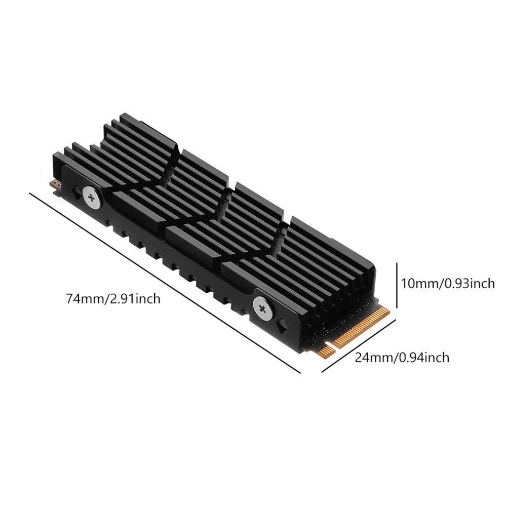 M.2 2280 SSD Heatsink Hollow Heat Cooler Radiator NVME NGFF Aluminum Alloy with Thermal Silicone Pad for PS5 Game Console