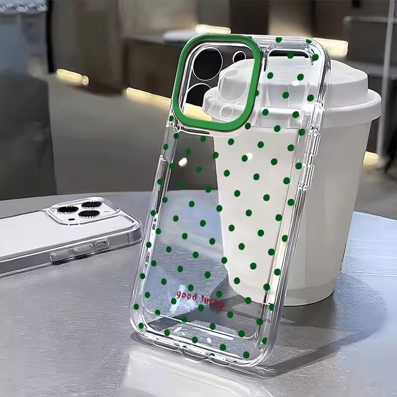 Green Wave Point Summer Simple Versatile Creative Cute Phone Case For iPhone 17 Air 16 E 15 14 13 12 11 Pro XS Max Cover