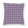 Tartan Lila und Grau Kissenbezug Polyester Leinen Samt Kreativ Reißverschluss Dekorative Wurfkissenhülle Heimkissenbezug 45X45