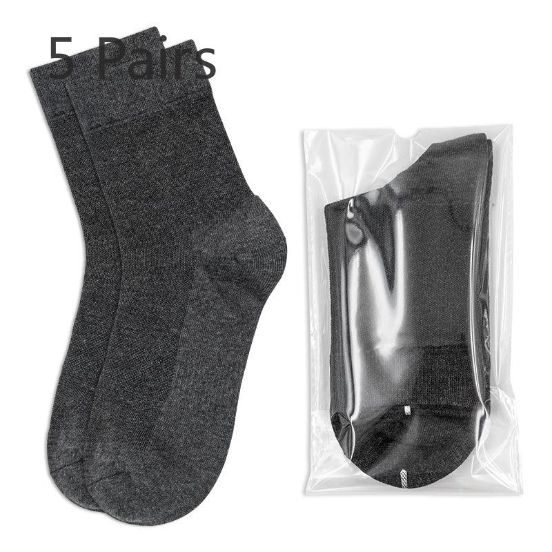 5 Pairs Men's and Women's Spring and Summer Breathable Mid-calf Anti-odour, Sweat-absorbent Antibacterial Socks