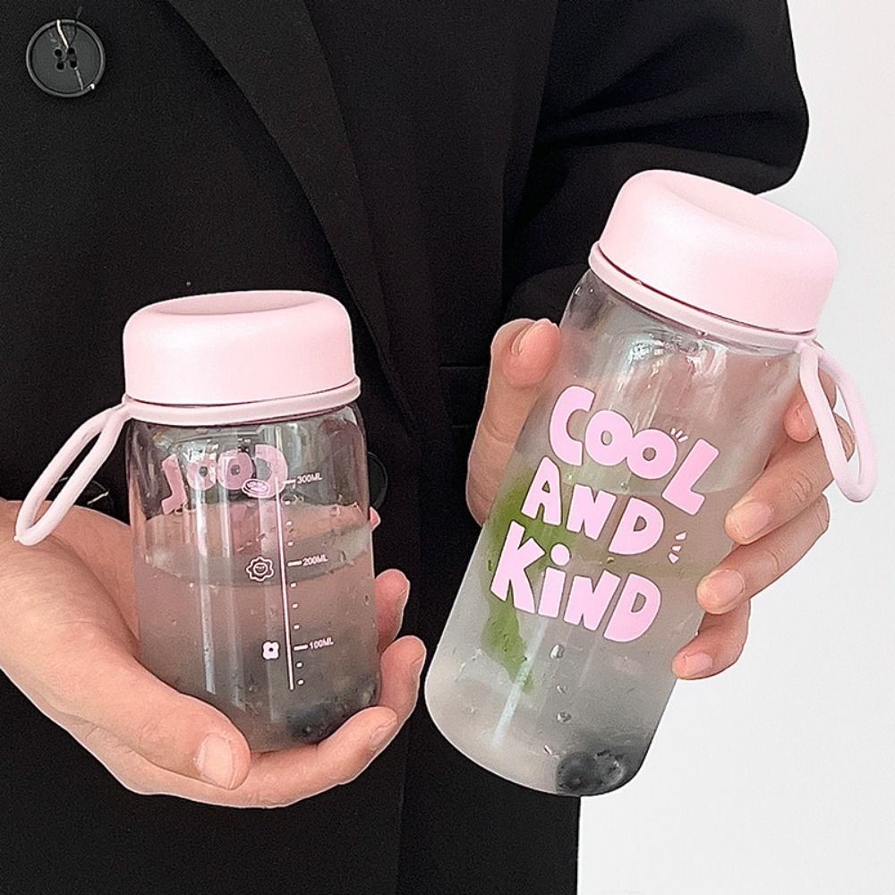 Transparent Transparent Plastic Cup 400/600ml Drinking Water Bottle Milk Water Bottles  Juice