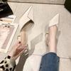Spring 2025 Women's Chunky Heeled Pointed-Toe Mules - Cool, Stylish Fairy Style