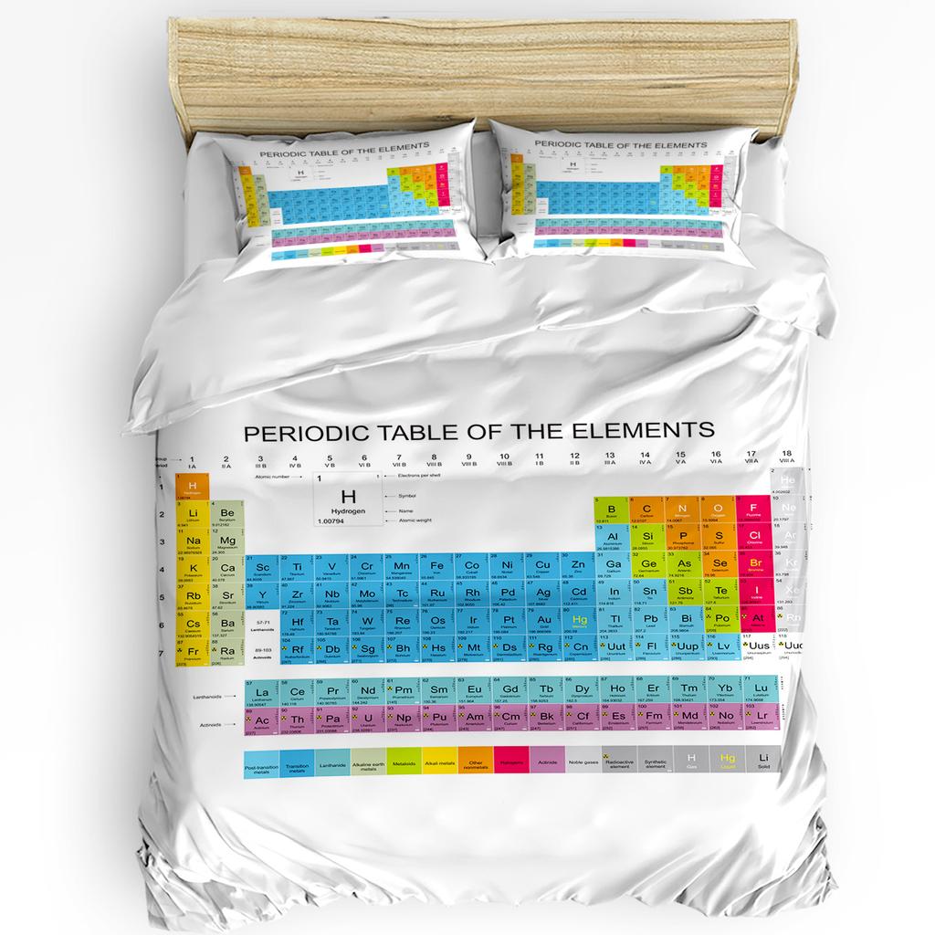 Periodic Table Of Elements Duvet Cover Bed Bedding Set Home Textile Quilt Cover Pillowcases Bedroom Double Bedding Set No Sheet